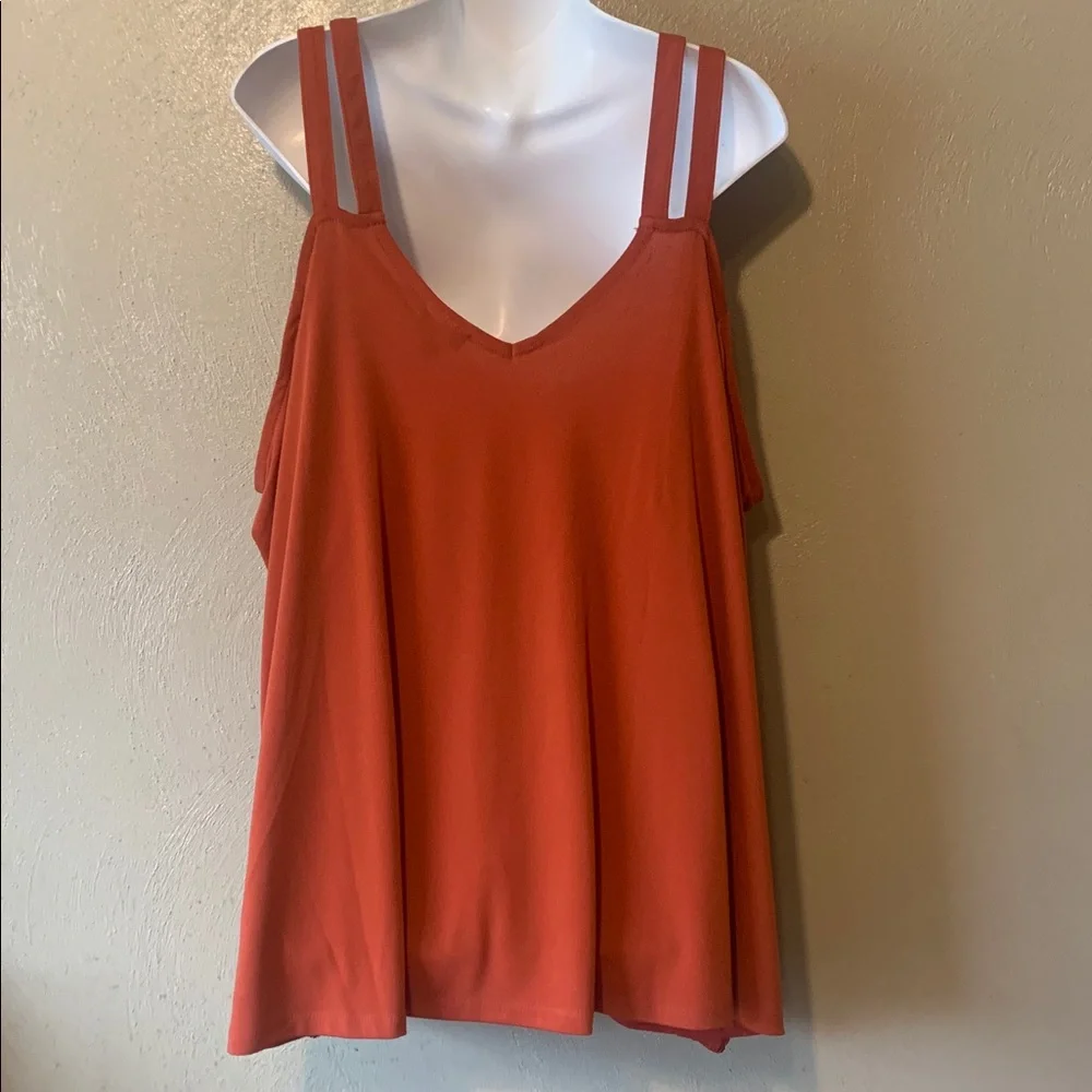 Torrid 3x Women's Spice Long Sleeve Cold-Shoulder Double Strap V-Neck Top - Picture 5 of 6